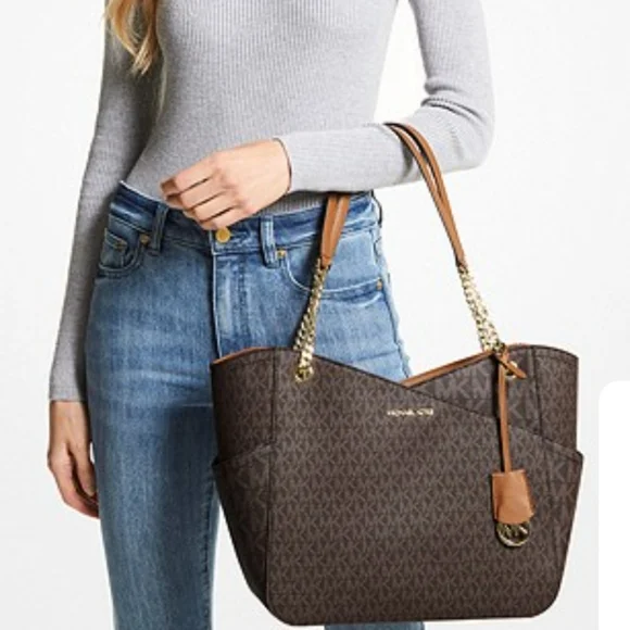 Michael Kors Jet Set Travel Large Chain Shoulder Tote - Picture 3 of 7